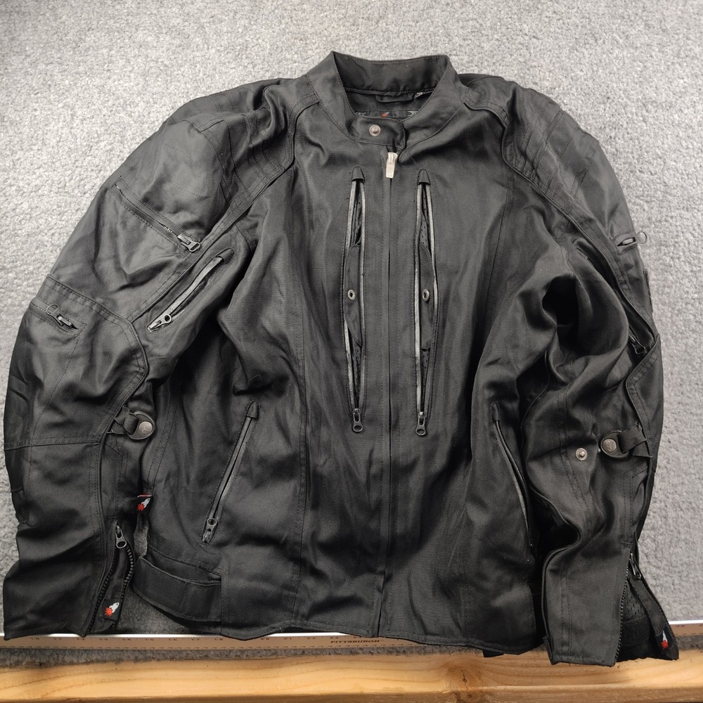 Joe Rocket Moto Jacket Mens Large Motorcycle Padded Vented Black